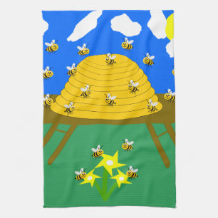 Linge De Cuisine Tablier de cuisine à motif de ruche d'abeilles