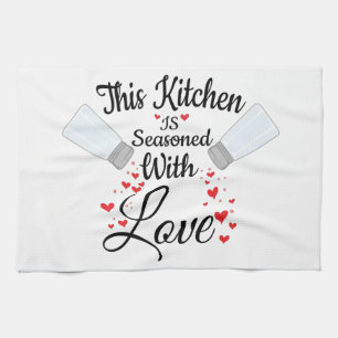 Linge De Cuisine Tablier de cuisine assaisonné d'amour