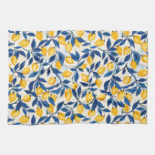 Linge De Cuisine Tablier de cuisine aux citrons bleu et jaune (Horizontal)