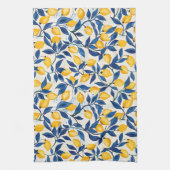 Linge De Cuisine Tablier de cuisine aux citrons bleu et jaune (Vertical)