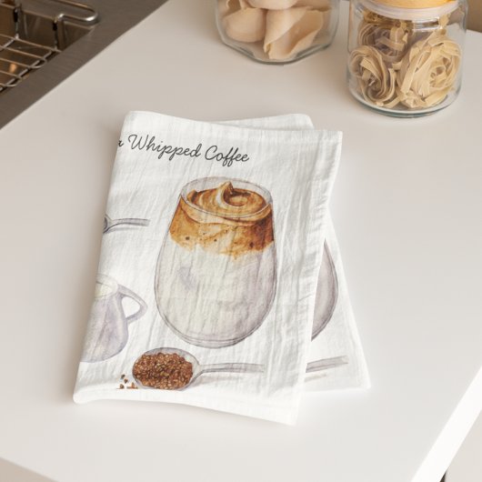 Linge De Cuisine Tablier de cuisine avec recette de café Dalgona à 