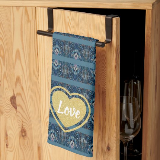 Linge De Cuisine Tablier de cuisine BlueStripe Love de Poet Adiela  (Pliage en tiers)