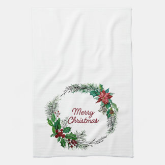 Linge De Cuisine Tablier de cuisine Couronne de Noël joyeux