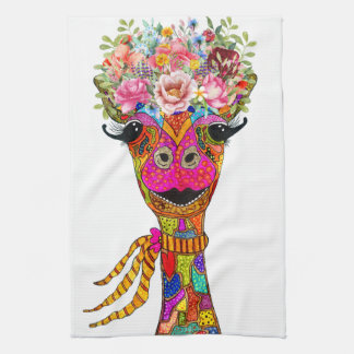 Linge De Cuisine Tablier de cuisine Couronne florale de girafe mign