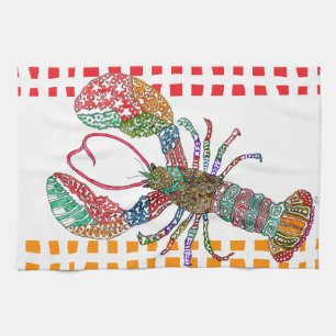 Linge De Cuisine Tablier de cuisine crustacé homard aquarelle