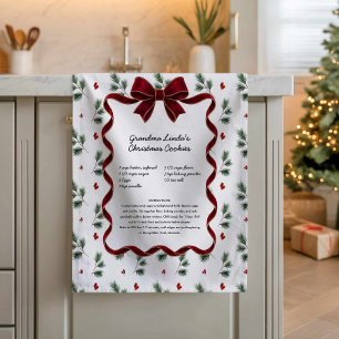 Linge De Cuisine Tablier de cuisine de Noël avec la recette de fami