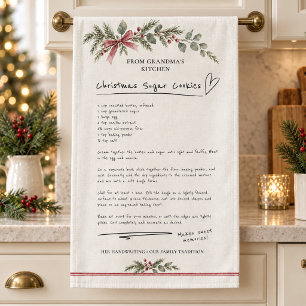 Linge De Cuisine Tablier de cuisine de Noël personnalisé avec recet