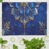 Linge De Cuisine Tablier de cuisine décoratif bleu pour les fêtes (Plié)
