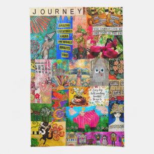 Linge De Cuisine Tablier de cuisine en collage de voyage Pop Art mu