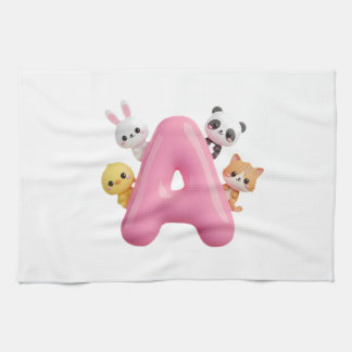 Linge De Cuisine Tablier de cuisine Lettre A rose Animaux de la for