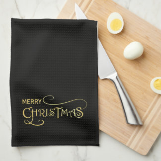 Linge De Cuisine Tablier de cuisine noir et or