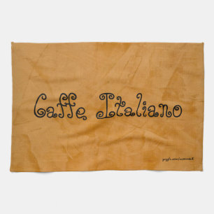 Linge De Cuisine Tablier de cuisine orange toscan Caffe Italiano