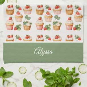 Linge De Cuisine Tablier de cuisine personnalisé Cupcake aux fraise