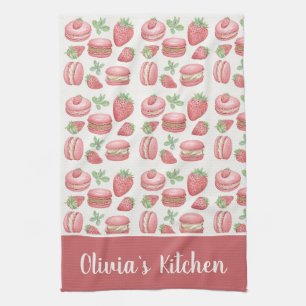 Linge De Cuisine Tablier de cuisine personnalisé Macaron aux fraise