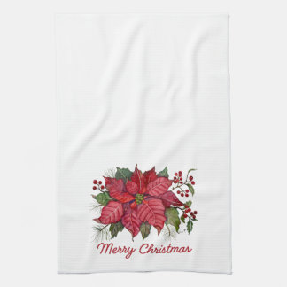 Linge De Cuisine Tablier de cuisine Poinsettia Joyeux Noël