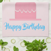 Linge De Cuisine Tablier de cuisine rose pour joyeux anniversaire (Plié)