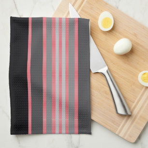 Linge De Cuisine Tablier de cuisine rouge corail noir et gris