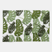 Linge De Cuisine Tablier de cuisine vert avec feuilles de Monstera (Horizontal)