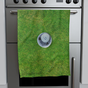Linge De Cuisine Tablier de cuisine vert avec monogramme de balle d