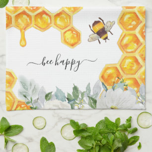 Linge De Cuisine Tablier de thé à monogramme abeille bourdon à nid 