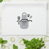 Linge De Cuisine Tablier gris rétro (Plié)