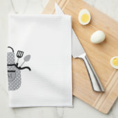 Linge De Cuisine Tablier gris rétro (Quart Plié)