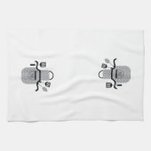 Linge De Cuisine Tablier gris rétro (Horizontal)