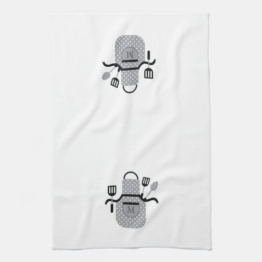 Linge De Cuisine Tablier gris rétro (Vertical)