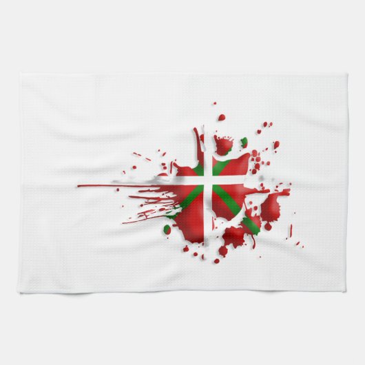 Linge De Cuisine tâche drapeau Basque Euskadi (Horizontal)