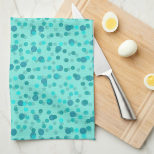 Linge De Cuisine Taches aqua, turquoise et écume de mer