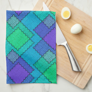 Linge De Cuisine Taches texturées traits multicolores