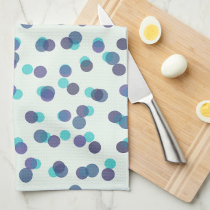 Linge De Cuisine taches turquoise violettes et bleues