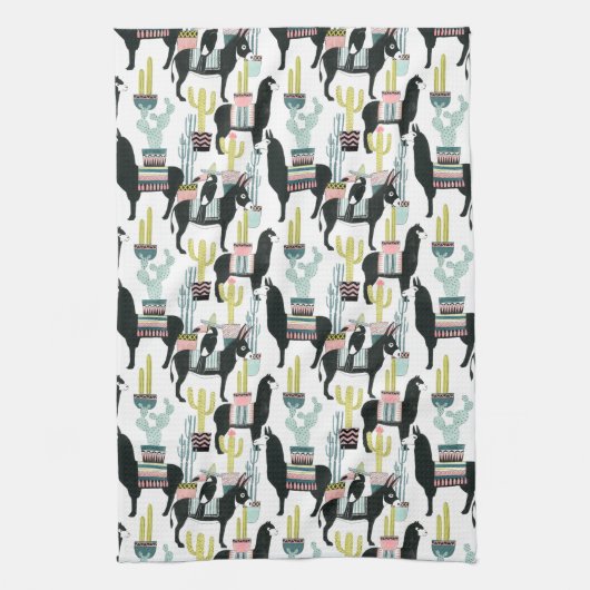 Linge De Cuisine Taco à propos d'amour | Motif Llama & Donkey (Vertical)