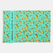 Linge De Cuisine Taco Time Cool Mexicain Motif alimentaire Bleu (Horizontal)