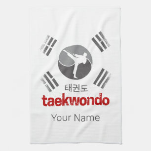 Linge De Cuisine Taekwondo Retro Corée Drapeau Martial Arts Vintage