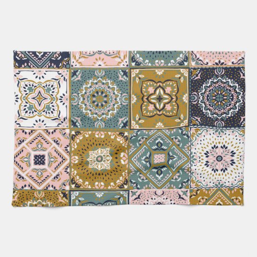 Linge De Cuisine Talavera Indian : Patchwork, Ethnic Mosaic. (Horizontal)
