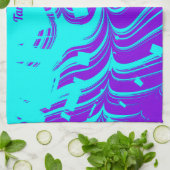 Linge De Cuisine TAMMY ~ FLUORO TONS ~ 3D ~ Purple Aqua ~ (Plié)