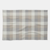 Linge De Cuisine Tan Grey Ivory Neutre Rustique Plaid (Horizontal)