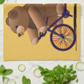 Linge De Cuisine Tandem de bicyclette, copie d'ours de nounours (Plié)