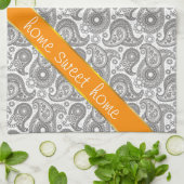 Linge De Cuisine Tangerine Black Paisley (Plié)