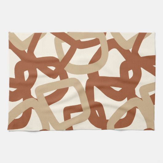 Linge De Cuisine Tangle Carré Crème Sienne Brûlée (Horizontal)