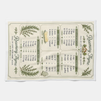 Linge De Cuisine Tapis de conversion de mesure au romarin et thym