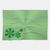 Linge De Cuisine Tapis de main vert illusion d'optique (Horizontal)