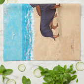Linge De Cuisine Tapis de plage avec des Dachshunds (Plié)