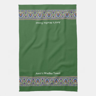 Linge De Cuisine Tapis de Wudu floral turc vert pour Wudhu personne