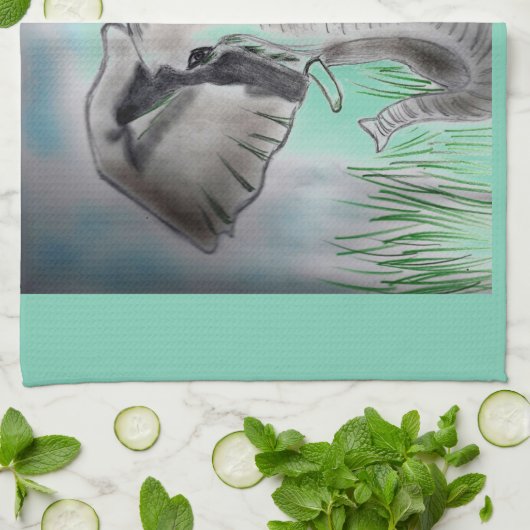 Linge De Cuisine Tapis d'endroit de conception d'éléphant (Plié)