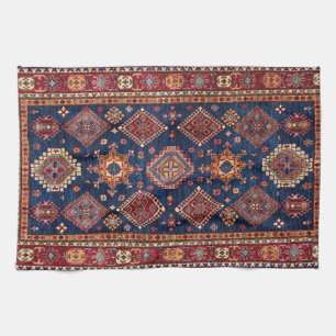 Linge De Cuisine Tapis Oriental Antique Motif Turquoise