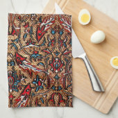 Linge De Cuisine Tapis oriental antique turc rouge perse (Quart Plié)