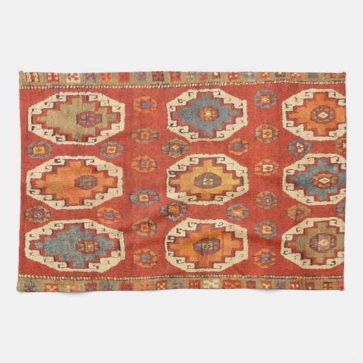 Linge De Cuisine Tapis persan turc antique (Horizontal)