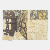 Linge De Cuisine Tapisserie asiatique avec bol et design dragon (Horizontal)